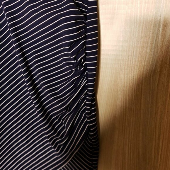 Leith Blue Striped Knit Stretchy Pencil Skirt - Picture 4 of 6